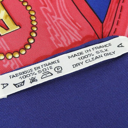 Hermes Scarf Carre 90 Silk 100% Field To Aux Champs Navy Blue Pink Women Hermes