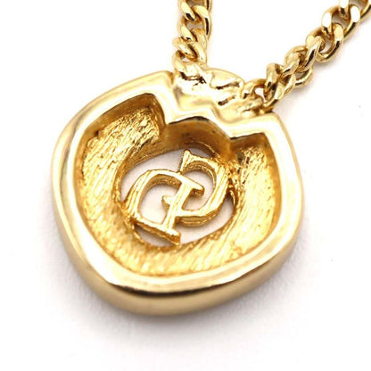 Christian DIOR Necklace CD Rhinestone Gold Color Approx 7g Accessories M1993