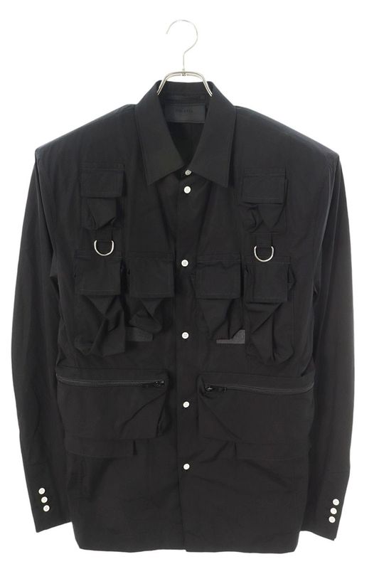 Prada 24SS Ugi267 SAAO 1XV2 Multi Pocket Long Sleeve Shirt Men 50R
