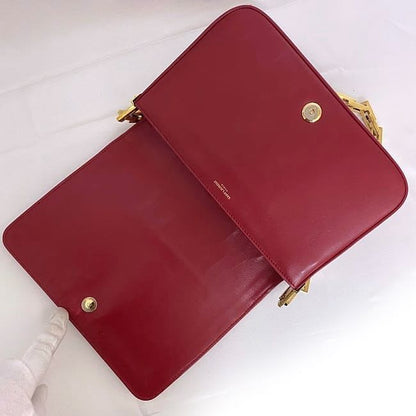 Saint Laurent Semi Shoulder Bag Red Chain