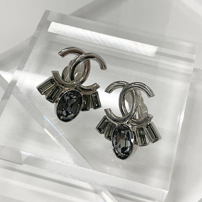Chanel Coco Mark Earrings Bijou Silver