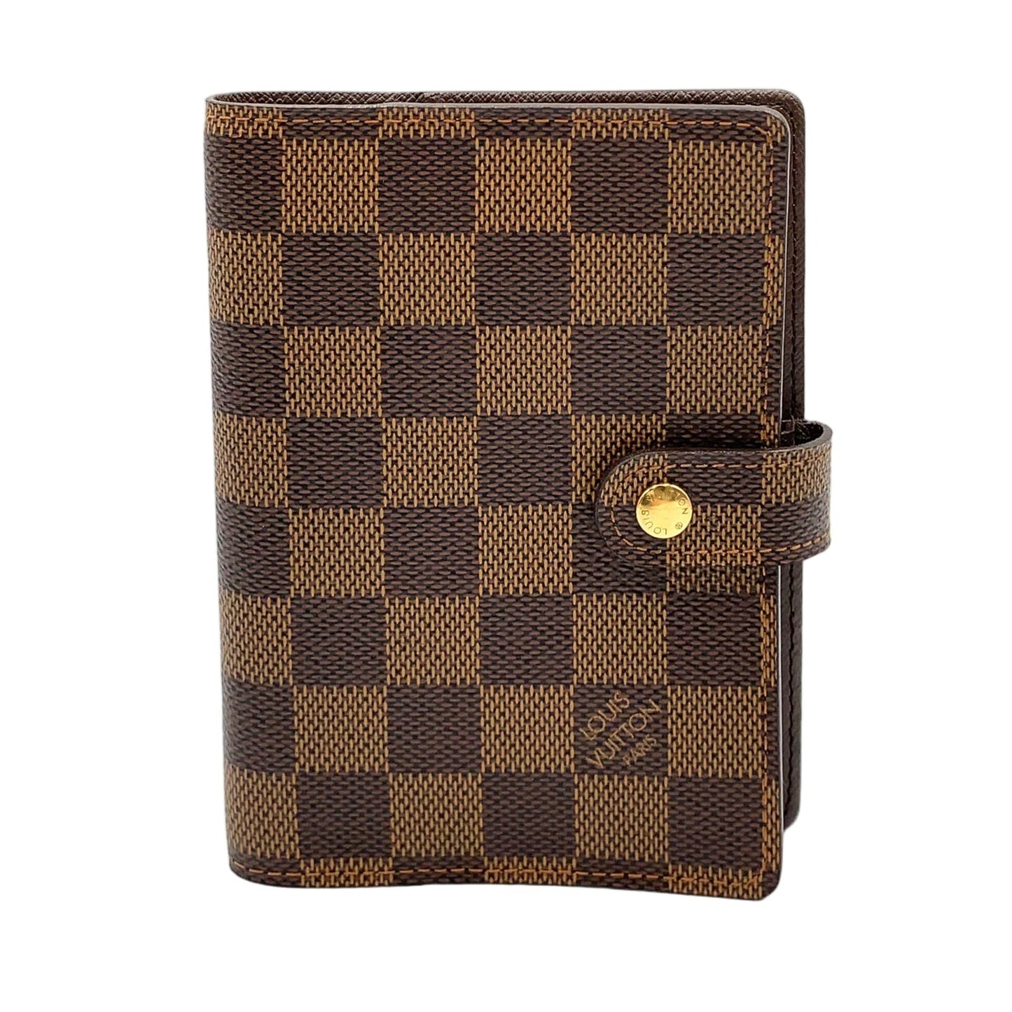 Louis Vuitton Agenda PM Damier Brown Notebook Cover Gold