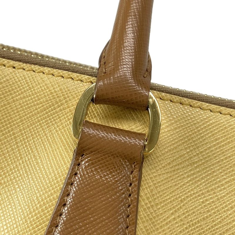 Prada Tote Bag Galleria Large Bag (ladies) Yellow And Brown Leather