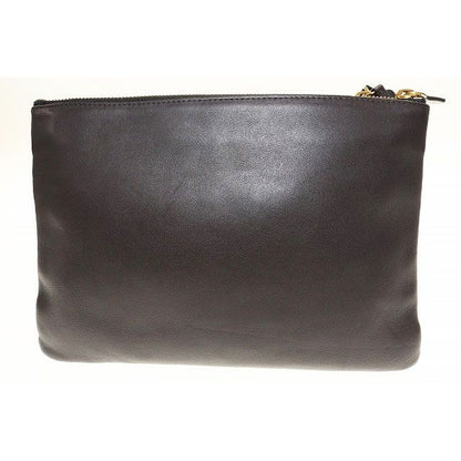 Celine Trio Large Shoulder Bag Pochette Crossbody Leather Pouch Brown Aa — view 2