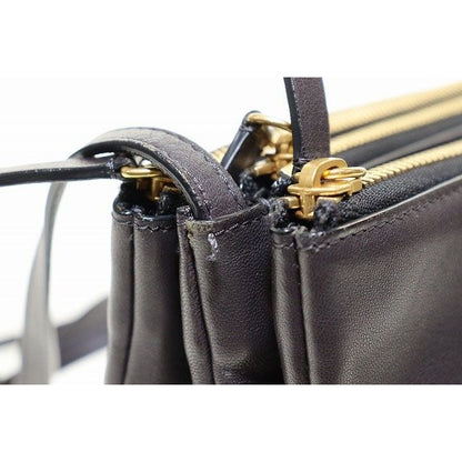 Celine Trio Large Shoulder Bag Pochette Crossbody Leather Pouch Brown Aa — view 6