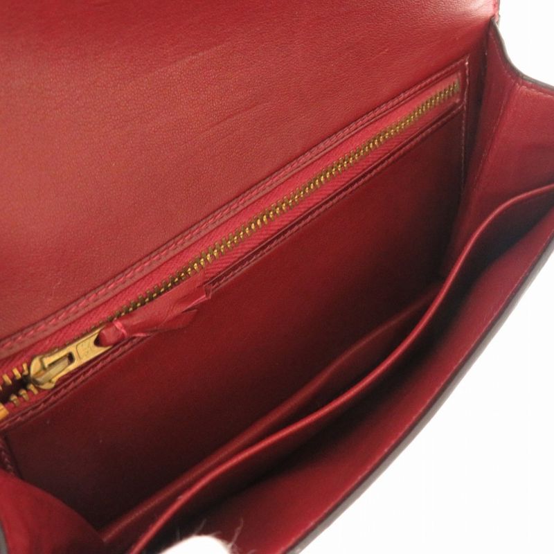 Hermes Polosus Crinolan Bordeaux Gold Hardware 00N Engraved Vintage Clutch Bag