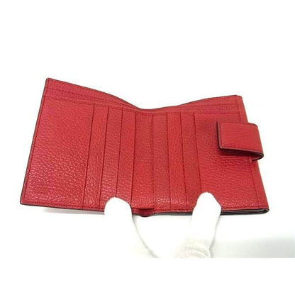 Gucci Fold Wallet Interlocking G W Hook Bifold Red Gold Hardware — view 3