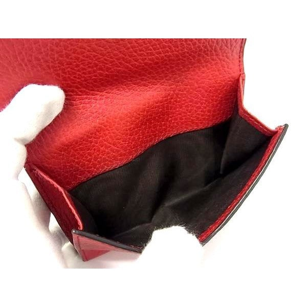 Gucci Fold Wallet Interlocking G W Hook Bifold Red Gold Hardware — view 5
