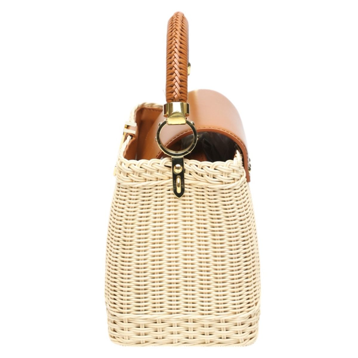 Louis Vuitton Capucines BB Leather Rattan Shoulder Bag
