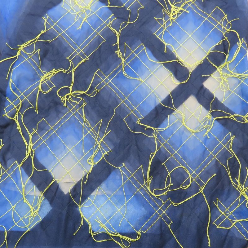 Unused Louis Vuitton Tulle Sleeveless Dress Tunic Short Length Check 36 Blue