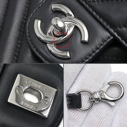 Chanel V-stitched Backpack Lambskin Chain Black