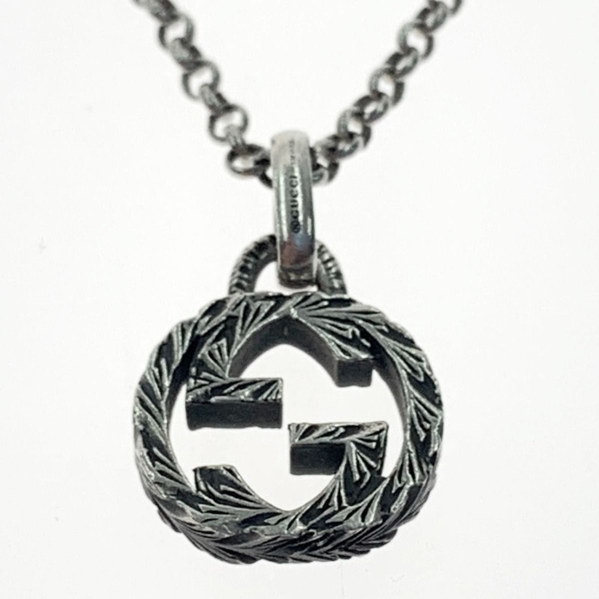 Gucci Interlocking G Pendant Ag925 Necklace 455535 J8400 0811 Silver