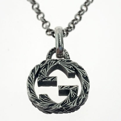 Gucci Interlocking G Pendant Ag925 Necklace 455535 J8400 0811 Silver