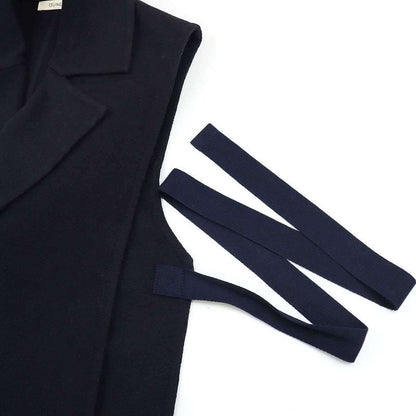 Celine by Phoebe Philo Cashmere Long Vest 2 8p40 6700 Navy 36