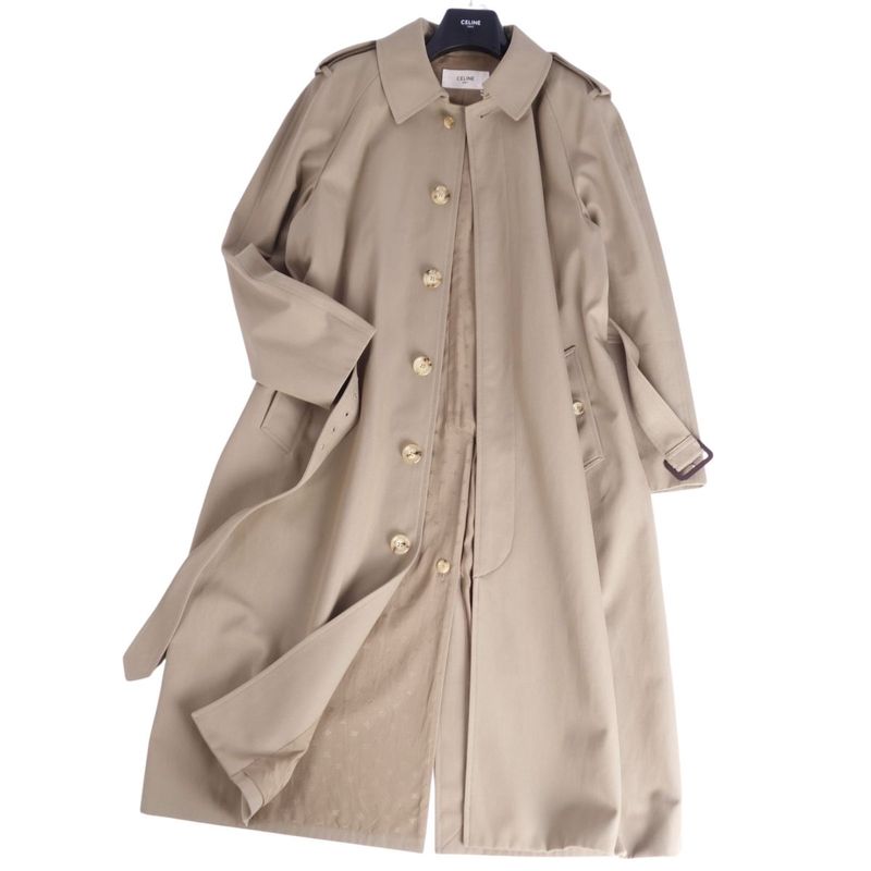 Celine Coat Single Trench Coat Wool Cot