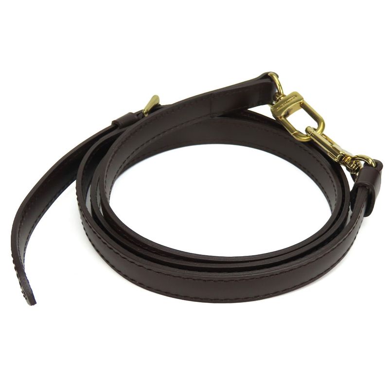 Louis Vuitton Shoulder Strap Leather Brown Gold Hardware For Damier Accessories