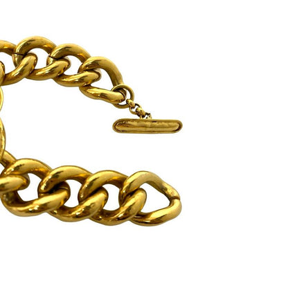 Chanel Coco Mark Motif GP Chain Bracelet Bangle Accessory Gold 94P