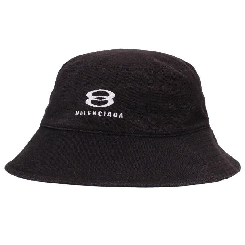 Balenciaga Logo Embroidered Distressed Bucket Hat L