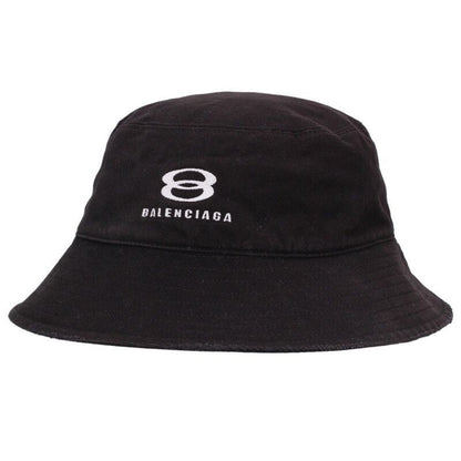 Balenciaga Logo Embroidered Distressed Bucket Hat L