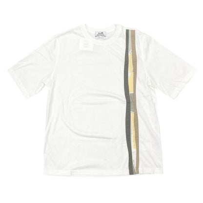 Hermes Short Sleeve T-Shirt Onde Corollet Ha90 la Size S Blanc White