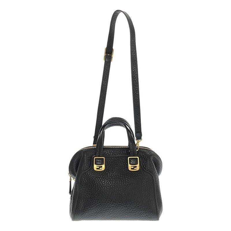 Fendi 2-Way Chameleon Leather Shoulder Bag Black