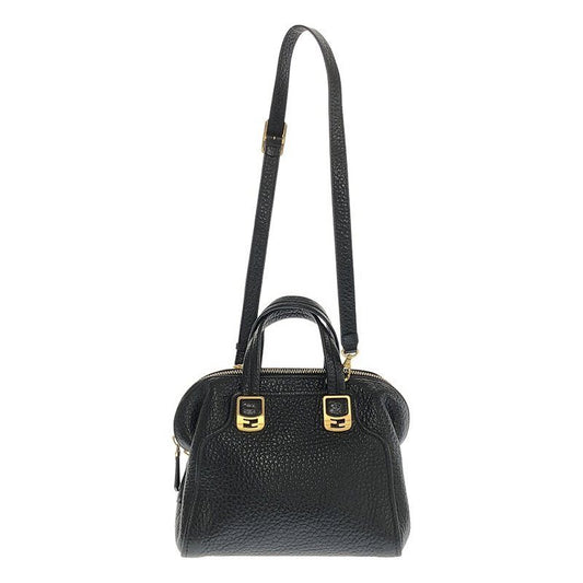Fendi 2-Way Chameleon Leather Shoulder Bag Black