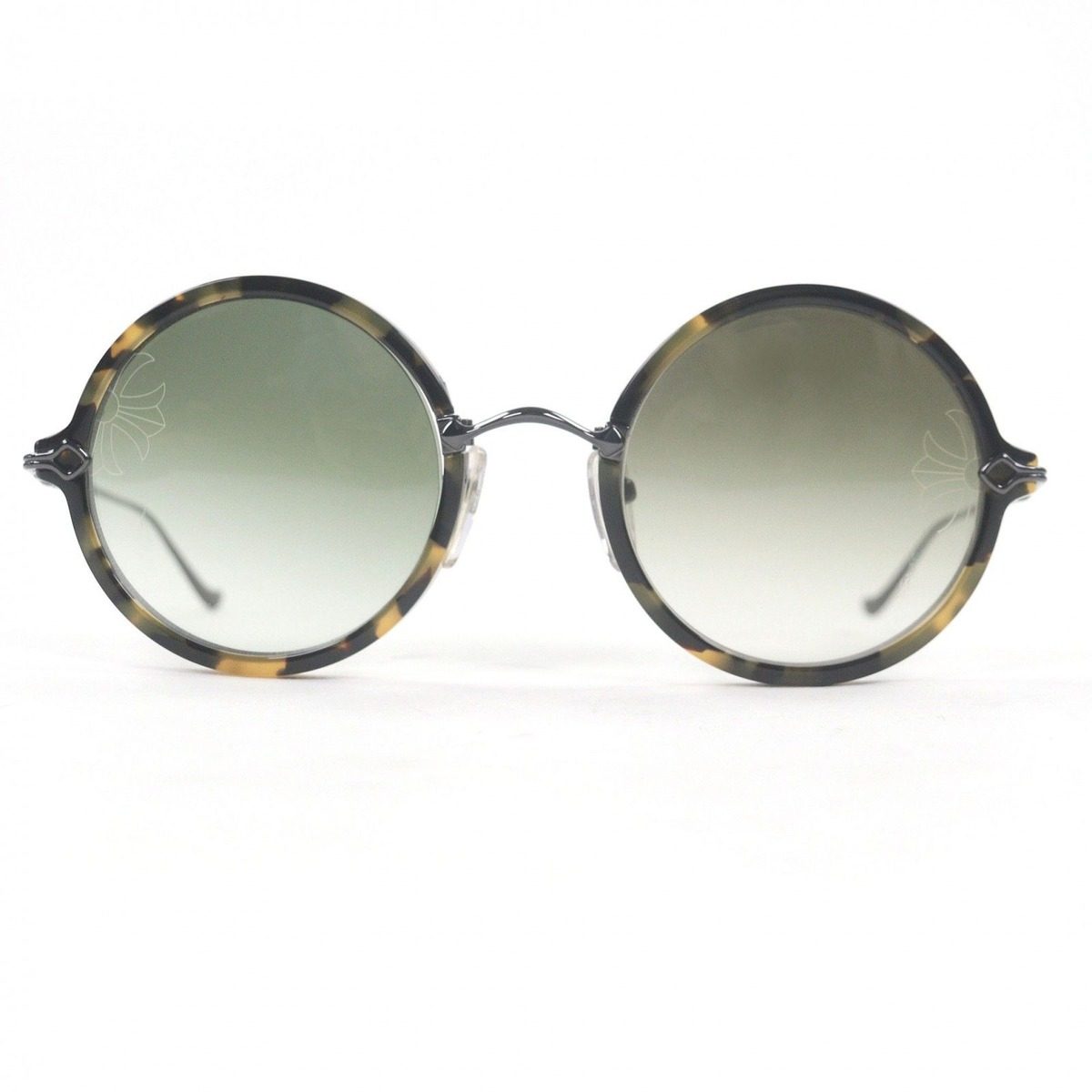 Chrome Hearts Moist CH Cross Round Frame Marble Pattern Sunglasses Black Clear — view 3