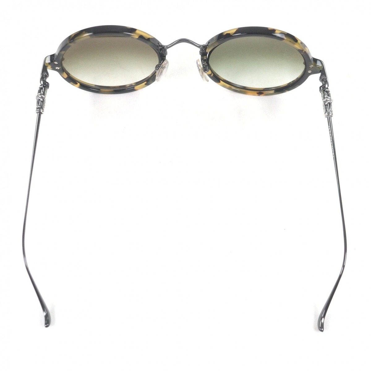 Chrome Hearts Moist CH Cross Round Frame Marble Pattern Sunglasses Black Clear — view 4