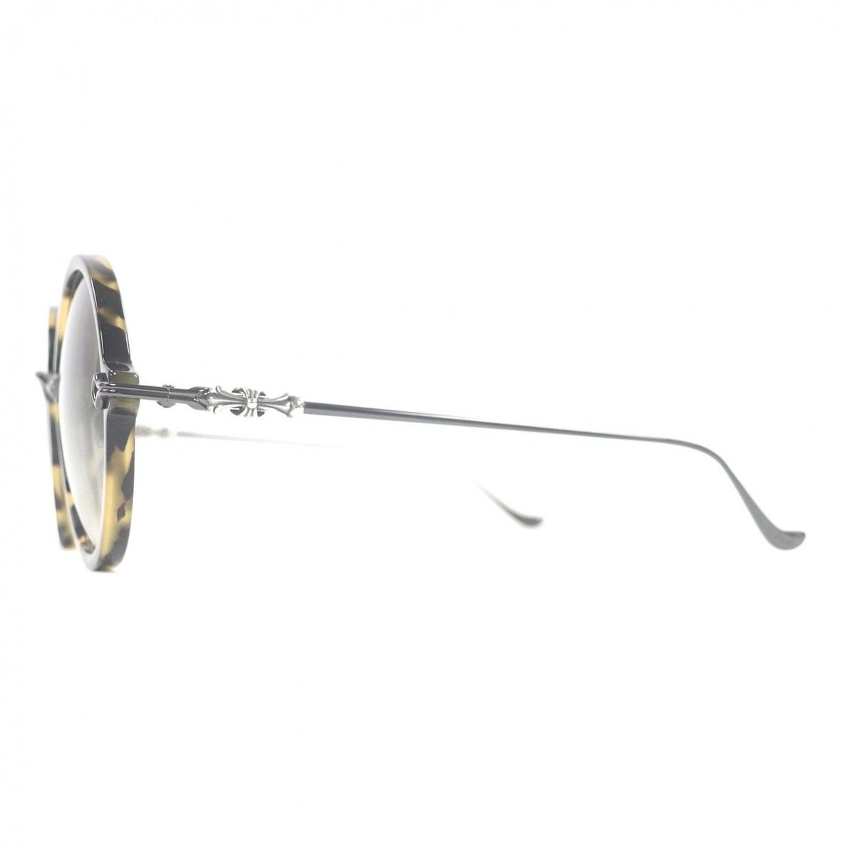 Chrome Hearts Moist CH Cross Round Frame Marble Pattern Sunglasses Black Clear — view 5