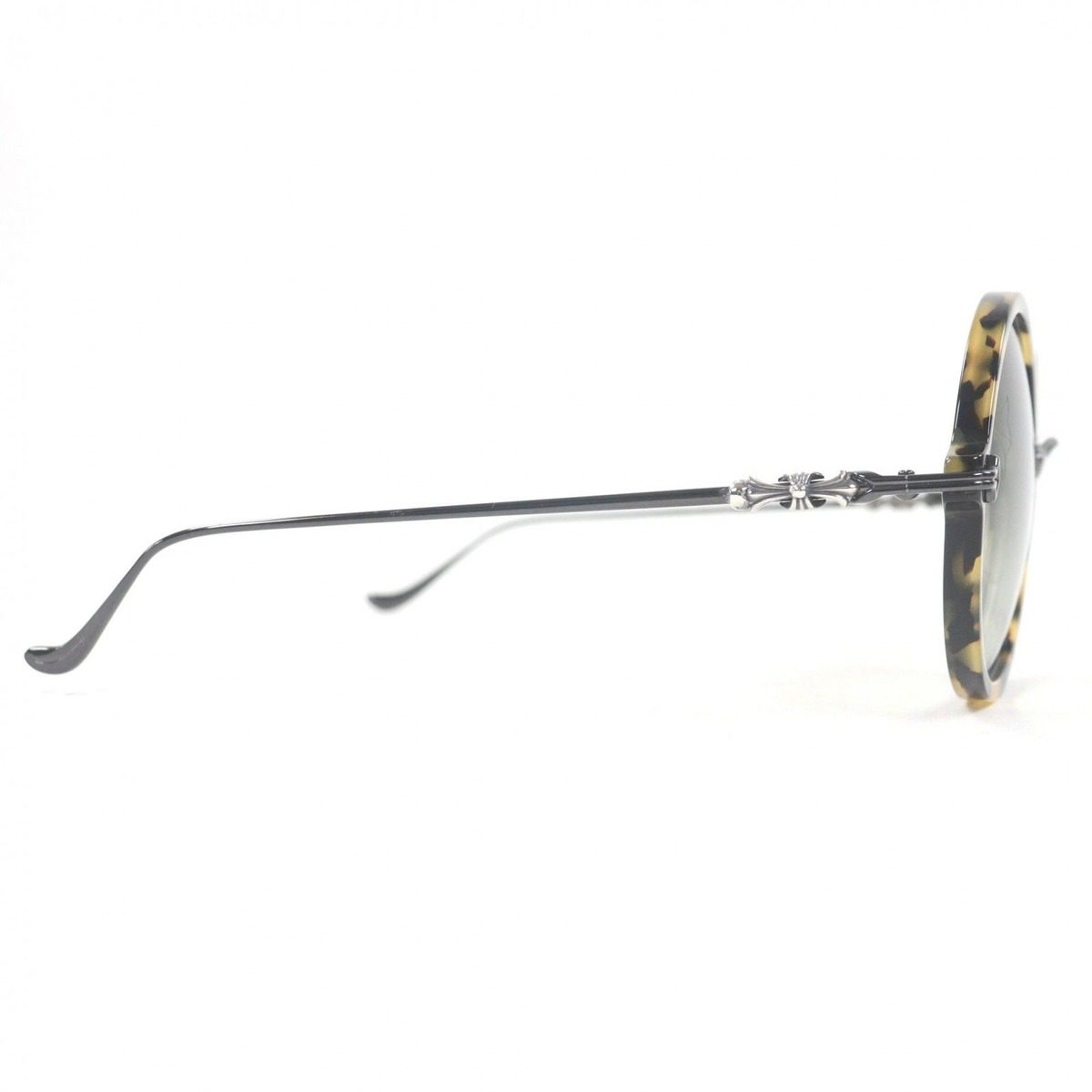 Chrome Hearts Moist CH Cross Round Frame Marble Pattern Sunglasses Black Clear — view 6