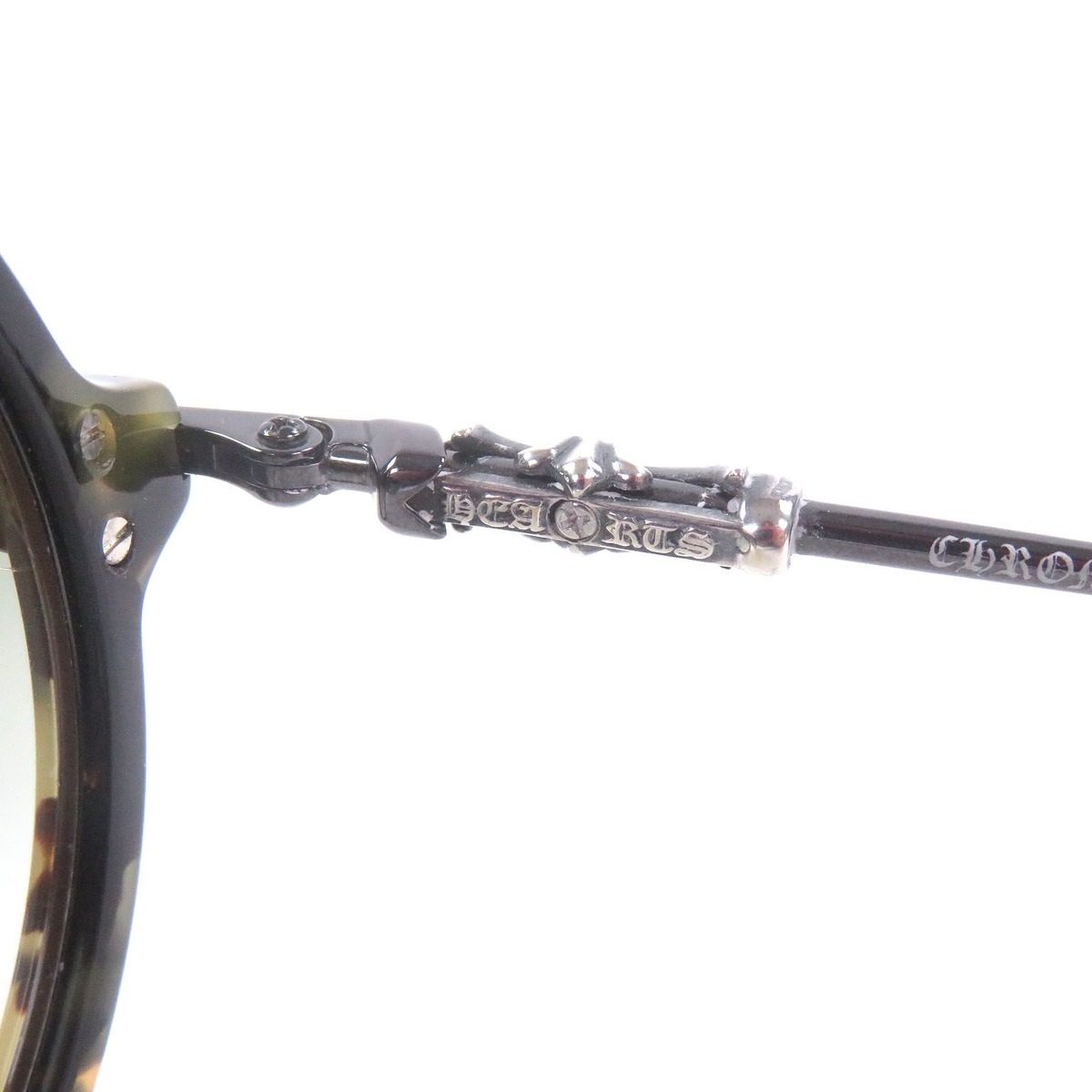 Chrome Hearts Moist CH Cross Round Frame Marble Pattern Sunglasses Black Clear — view 9
