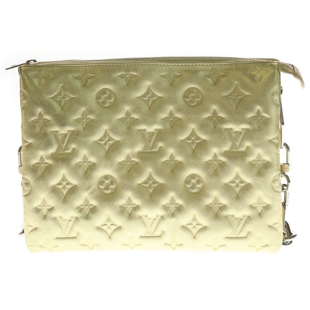 Louis Vuitton Monogram Cousin PM 2-Way Chain Shoulder Bag Gold Leather Silver