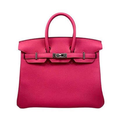Hermes Handbag Birkin 25 K Engraved Togo Rose Mexico Pink Silver Hardware Hermes