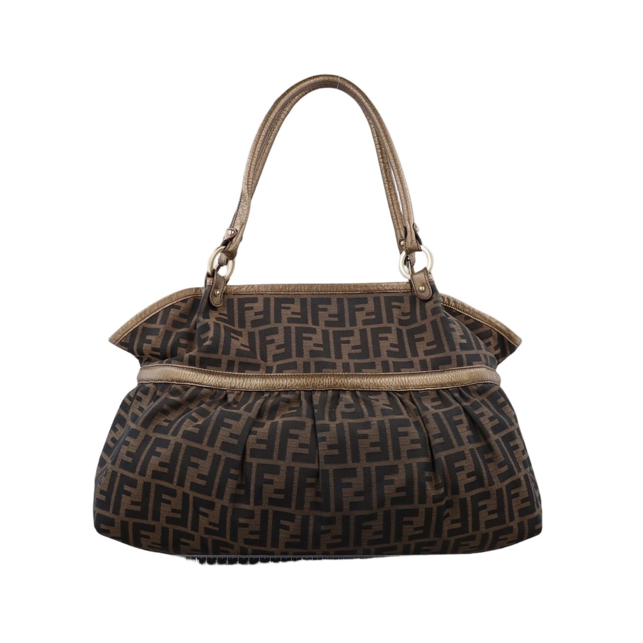 Fendi Zucca Large Chef Brown Canvas Leather Messenger Bag — view 2