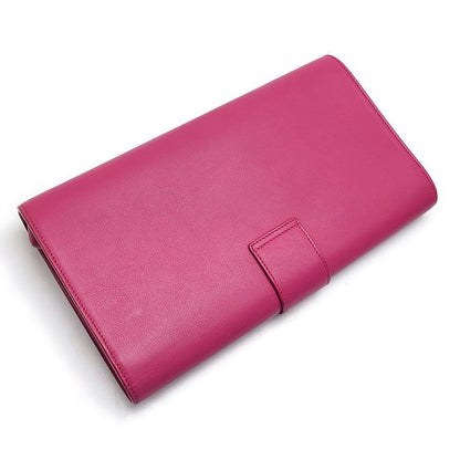 Saint Laurent Wyline Clutch Bag Magenta Pink Leather