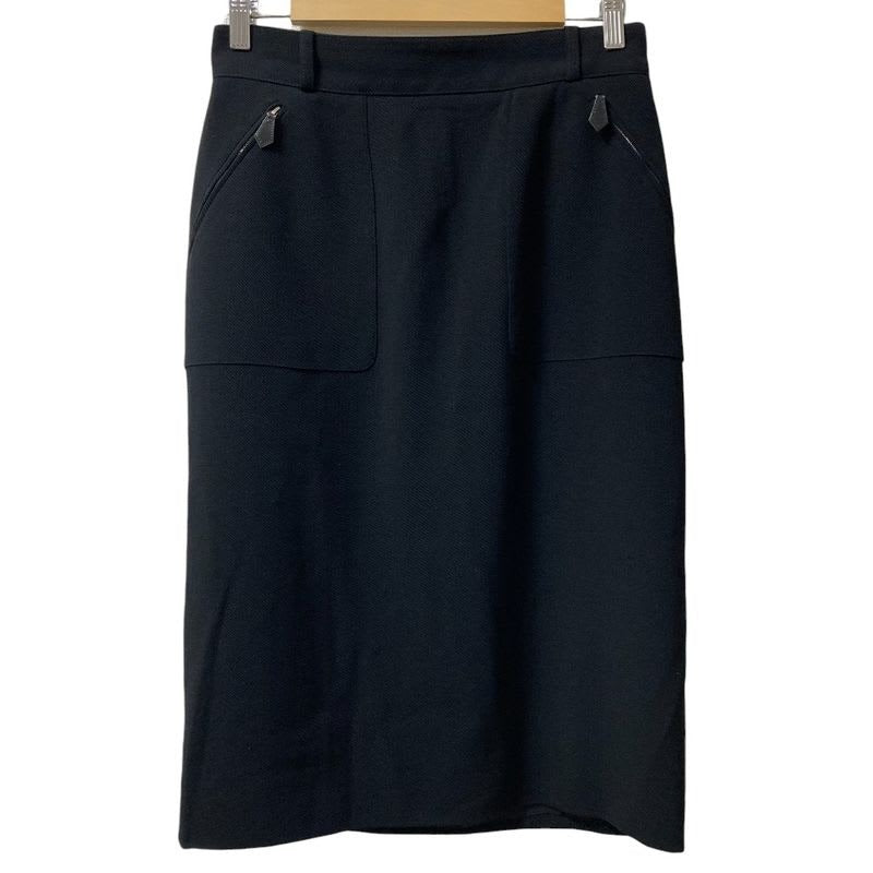 Hermes Wool Tight Skirt Size 42 Black