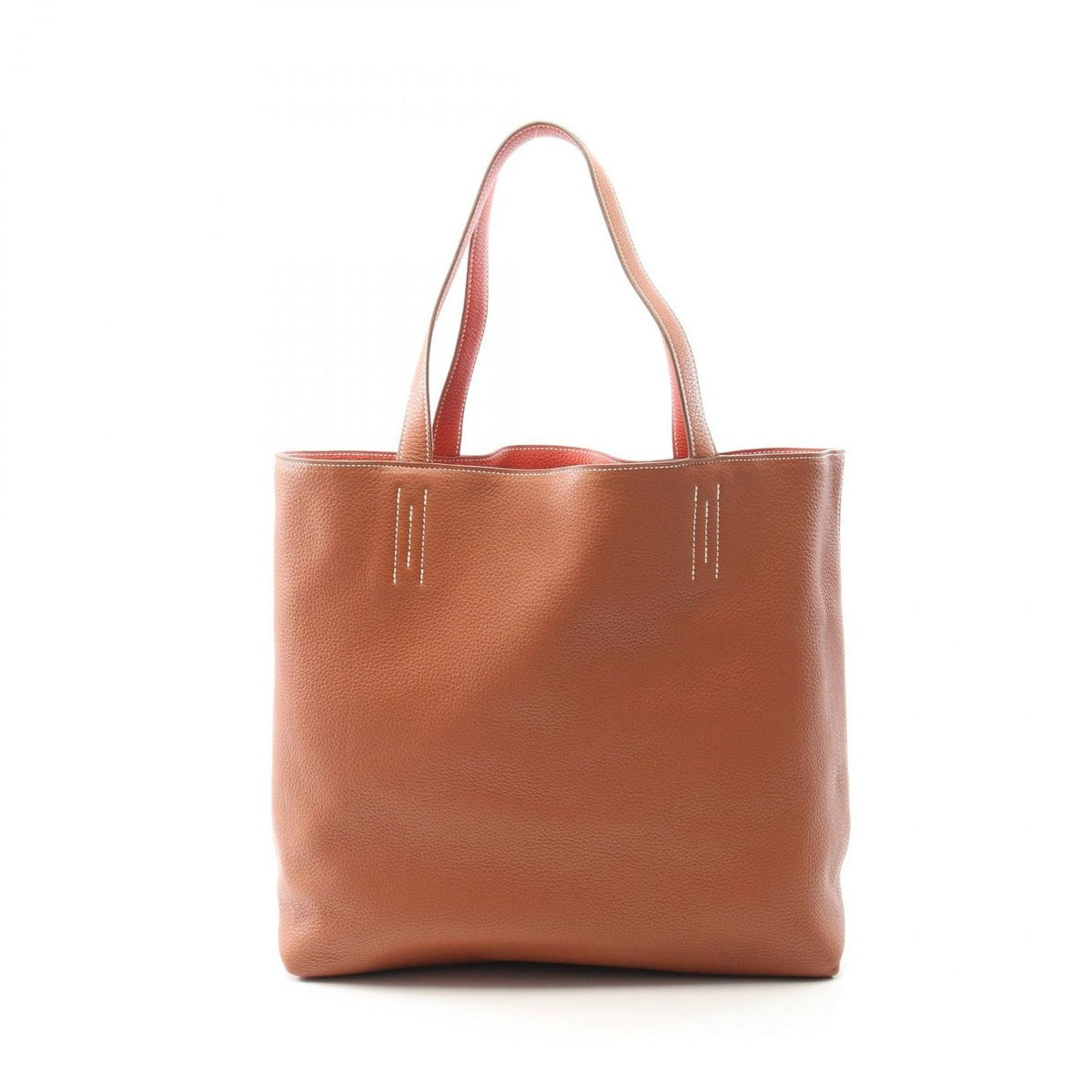 Hermes Tote Double Sens 45 Sanguine Fauve Leather Sanguinu Brown Bold