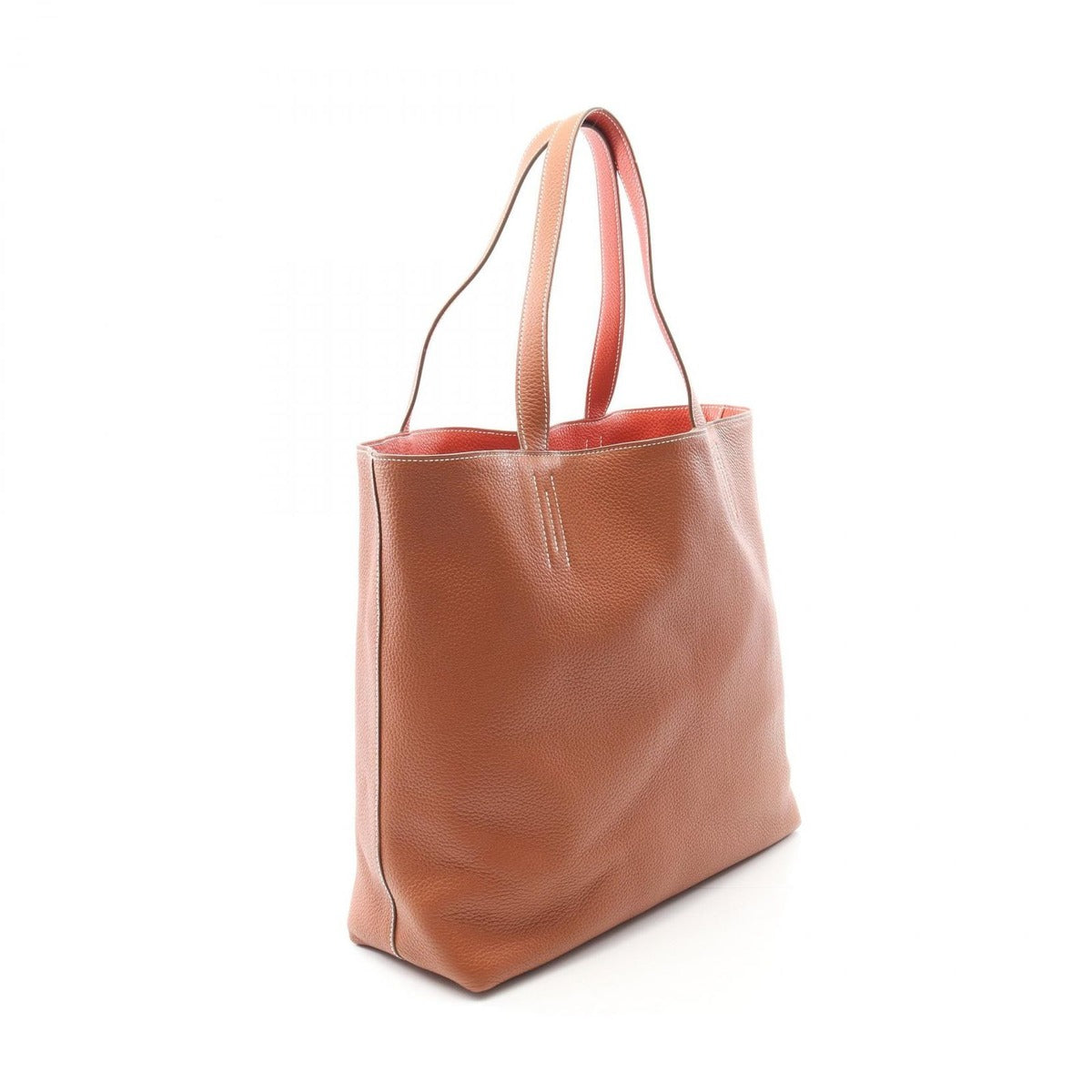 Hermes Tote Double Sens 45 Sanguine Fauve Leather Sanguinu Brown Bold — view 2