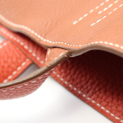 Hermes Tote Double Sens 45 Sanguine Fauve Leather Sanguinu Brown Bold — view 9