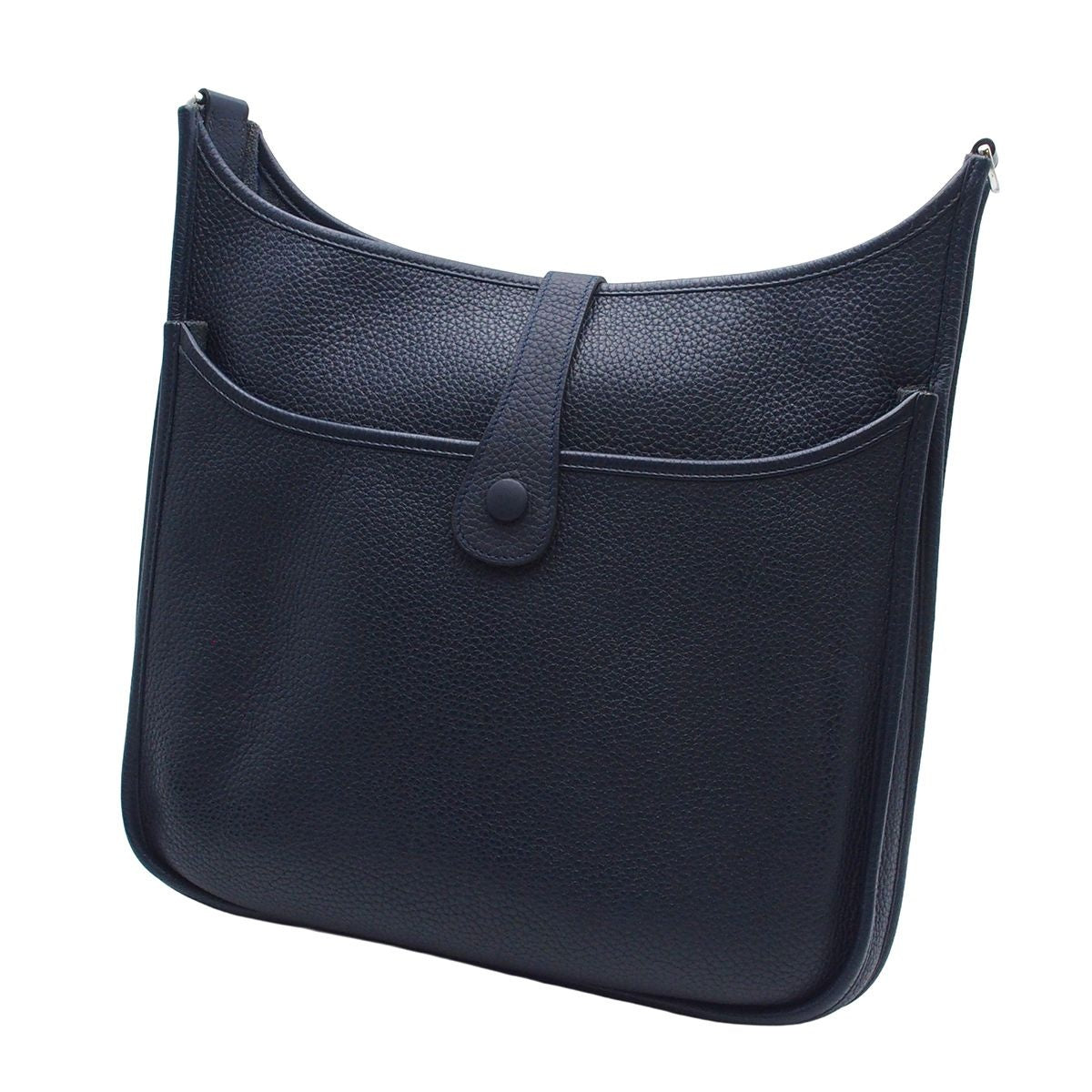 Hermes Evelyne 3 GM Blue Nui Silver Taurillon Clemence Shoulder Bag — view 2