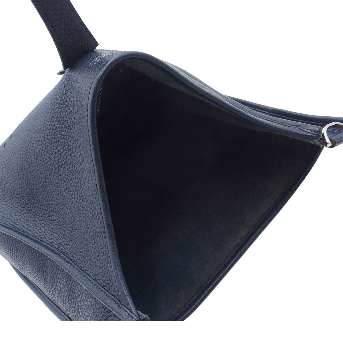 Hermes Evelyne 3 GM Blue Nui Silver Taurillon Clemence Shoulder Bag — view 5