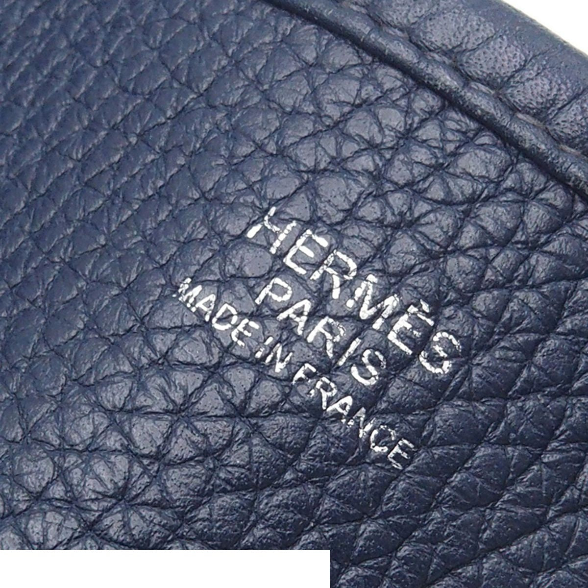 Hermes Evelyne 3 GM Blue Nui Silver Taurillon Clemence Shoulder Bag — view 6