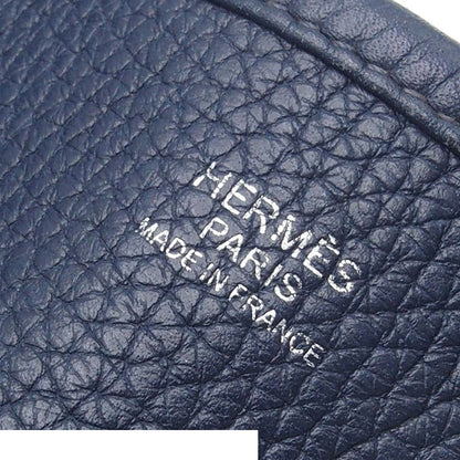 Hermes Evelyne 3 GM Blue Nui Silver Taurillon Clemence Shoulder Bag — view 6