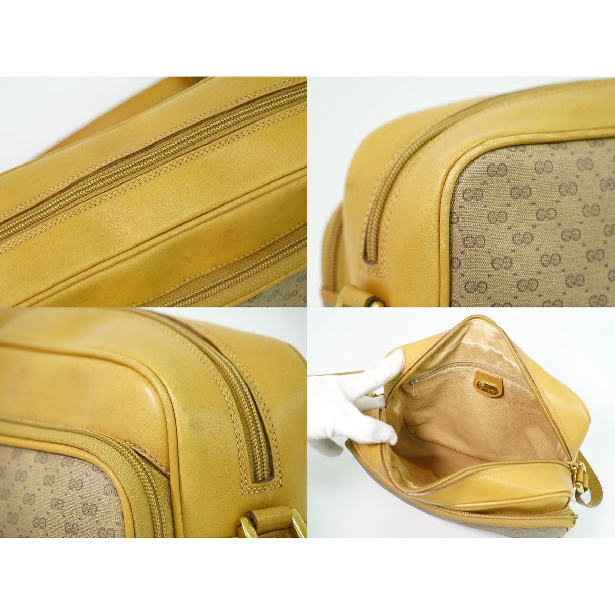 Gucci Vintage Micro GG Shoulder Bag Pochette Brown — view 8