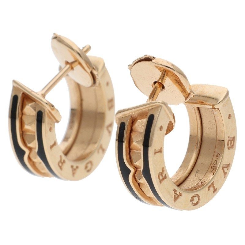 Bulgari Bee Zero One 18K Pink Gold Ceramic Earrings Men's