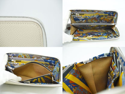 Authentic Hermes Azap Silk Inn Round Zipper Long Wallet U Engraved 2022 Leather