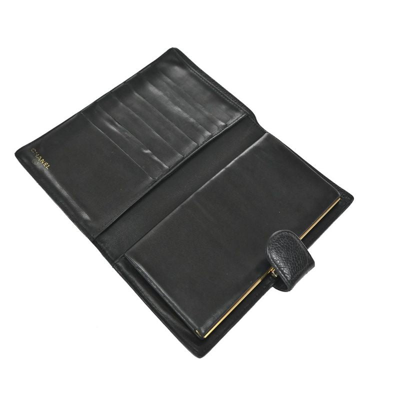 Chanel Caviar Skin CC Wallet Bifold Wallet Black Leather 30ka681