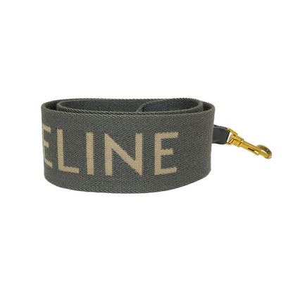 Celine Shoulder Strap - Gray And Gold Leather