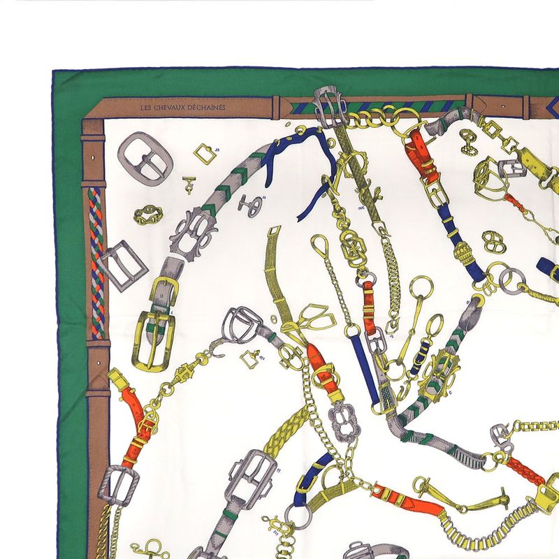Hermes Carre 140 Chevaux Dechaines Scarf Cashmere Silk Cashmere