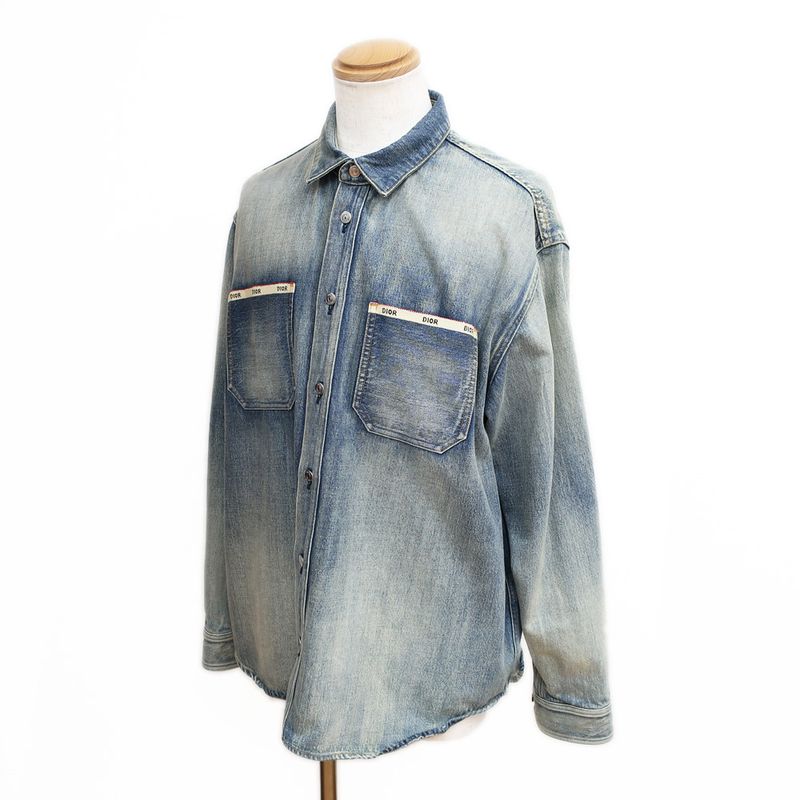 Dior Denim Jacket Shirt 113d585by994 Blue - Size 43 Cotton Apparel